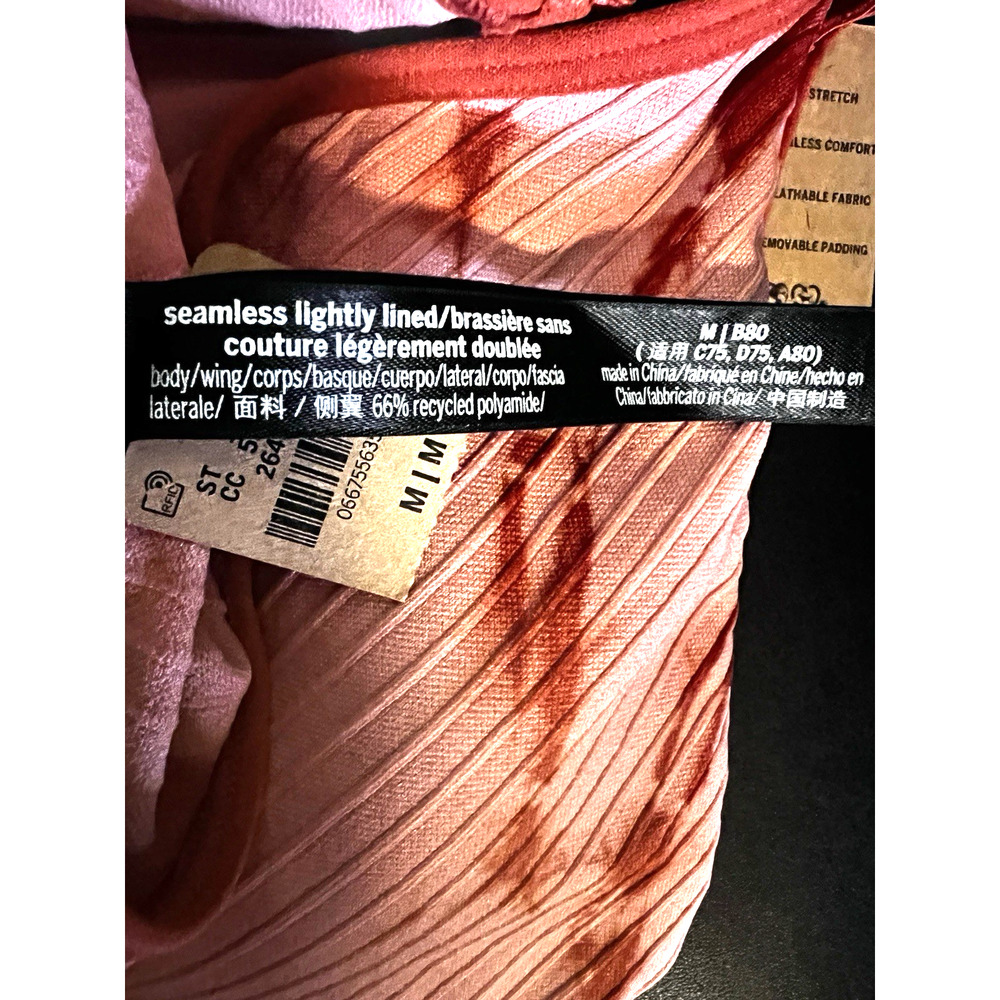Victoria's Secret Pink Tie-Dye Ribbed Sports Bra - Pink & Maroon - Picture 8 of 11